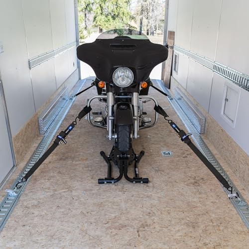 2" x 6' ATV & Motorcycle Ratchet Strap Pack - 4 Tie-Down S-Hook Straps, Soft Loops, Strap Bands & Duffle Bag - 3,335 lb. WLL - Black - color: black