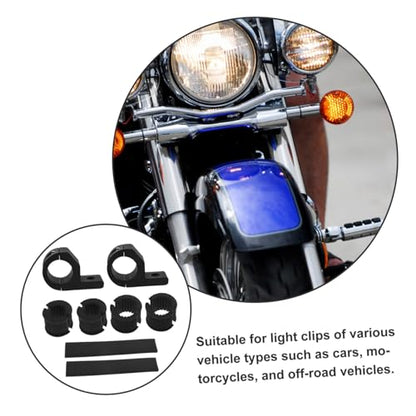 Alipis 2pcs Car Light Clip Light Mounts Motorcycle Turn Signal Bracket Motorcycle Headlight Holder Roof Bracket Motorcycle Headlight Bracket Light Clamp Black High Strength Aluminum