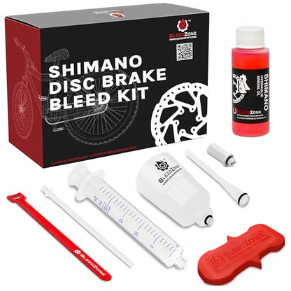 BleedZone Shimano Brake Bleed Kit with 60ml Mineral Oil- Hydraulic Brake Bleed Kit for Shimano Disc Brakes, Bike Brake Bleeder Kit, and Mineral Oil Brake Maintenance - style: with Road Adapter