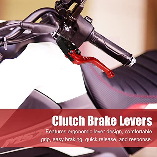 X AUTOHAUX 1 Pair Motorcycle Brake Clutch Levers Adjustable Folding CNC for Honda CBR1000RR CBR 1000RR FIREBLADE SC57 2004-2007 for CB1000R 2008-2016 Red - color: Red