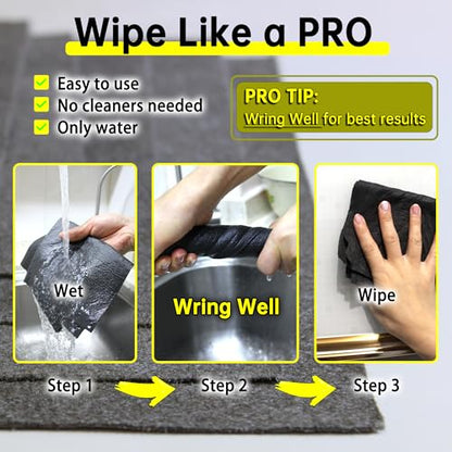 12 PCS Thickened Magic Cleaning Cloth, Reusable Microfiber Cleaning Towels, Lint & Streak Free Cleaning Rags for Windows, Cars, Mirrors