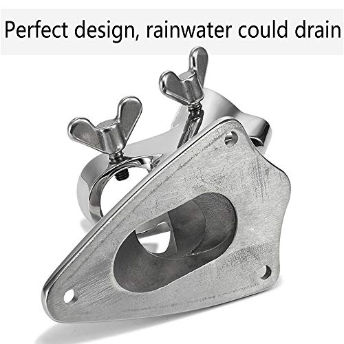 ZOMCHAIN Flag Pole Bracket, Flag Pole Holder, 316 Stainless Steel Marine Grade for Outside House- Polished, Heavy Duty for 1in Flag Pole Mount - 2 Positions - size: 2 Positions Flag Pole Holder