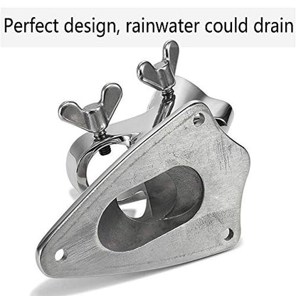 ZOMCHAIN Flag Pole Bracket, Flag Pole Holder, 316 Stainless Steel Marine Grade for Outside House- Polished, Heavy Duty for 1in Flag Pole Mount - 2 Positions - size: 2 Positions Flag Pole Holder