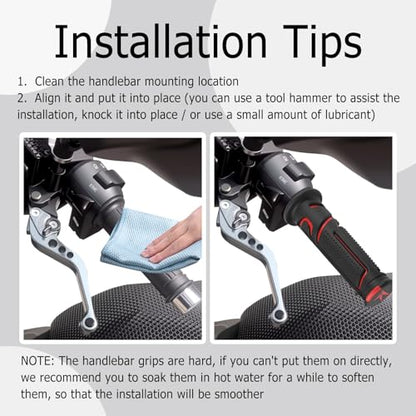 Cool Anti-Slip Dirt Bike Grips,ID 24mm 1" & 22mm 7/8" Motorcycle Grips Kit with Two-Colour Design,Universal Handlebar Grip Dirt Bike Accessories for Most Motocross ATV (Red) - color: Red