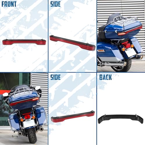 King Tour Trunk LED Tail Light Running Brake Turn Signal Lamp Kit Fit for Harley Touring Road King Road Street Electra Glide Tri Glide Ultra Limited 2014-2023 (Red) - color: Red 2