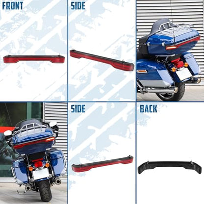 King Tour Trunk LED Tail Light Running Brake Turn Signal Lamp Kit Fit for Harley Touring Road King Road Street Electra Glide Tri Glide Ultra Limited 2014-2023 (Red) - color: Red 2