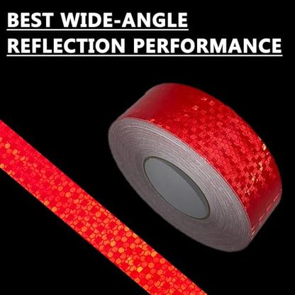 SWRT Reflective Tape 2 Inch x 30 Feet DOT-C2 Shining Star Fade Resistant Red Reflective Tape Outdoor Waterproof Strong Adhesive Safety Warning Tape Reflector Conspicuity Tape for Trailer Trucks Bike - size: 2IN x 30FT