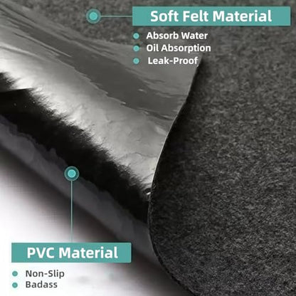 Golf Cart Garage Floor Mat 110inch x 59inch | Waterproof, Oil Absorbent, Anti-Slip Rubber Backing, Heavy Duty, Tear-Resistant, Easy to Clean. Fits ATV UTV Mower