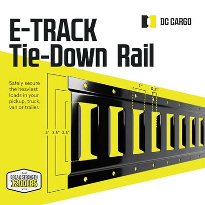 Twenty 10-ft E Track Tie-Down Rail, Powder-Coated Steel ETrack TieDowns, Horizontal 10' E-Tracks, Pack of 10 Bolt-On Tie Down Rails for Cargo on Pickups, Trucks, Trailers, Vans - size: 20-pack