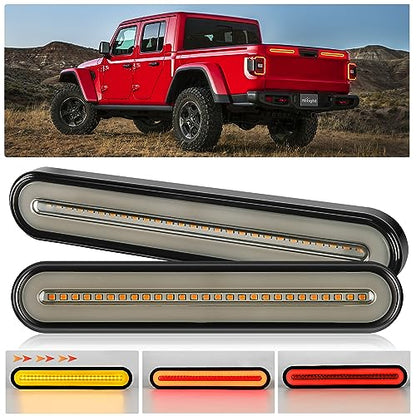 Nilight Trailer Tail Light Bar with 3-in-1 Running Stop Turn Signals Brake Lights 2 Pack 9 Inch 100 LED Red & Amber Sequential Strip for Trailers RV Truck Boat Pickup SUV - color: 2Pcs 3-in-1 9Inch Trailer Lights