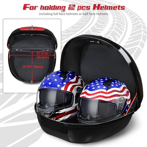 Yescom 50L Universal Motorcycle Tour Tail Box Scooter Trunk Storage w/Lock Case - size: 50L