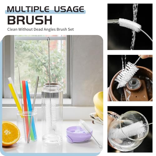 Living and Giving 3Pcs Set of Bottle Brush Flexible Cleaning Brushes Kitchen Nylon Multifunction Clean Brush Set
