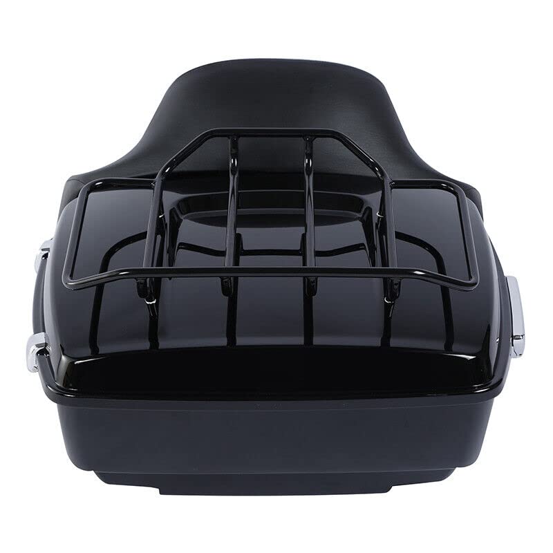 TCMT King Motorcycle Trunk Box Backrest 2 Up Mounting Rack Luggage Rack Kit Fit for Harley 2014-2025 Touring CVO Road King Road Glide Street Glide Electra Glide Pack - color: Style C Black 2 Up Rack#2