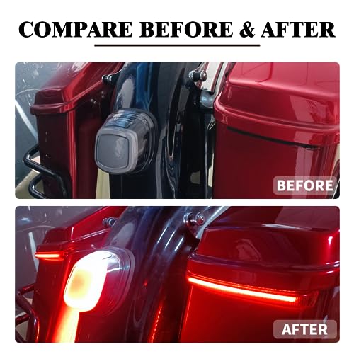 LED Saddlebag Tail Light with Running Brake Light and Sequential Turn Signal Lamp Fit for Harley Touring Street Glide Road King Road Glide Electra Glide Ultra Limited 2014-2023 (Red Lens) - color: 2014-2023 Red