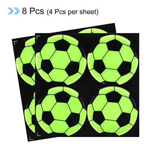 PATIKIL Reflective Stickers, 8 Pack 2.6 Inch Waterproof Adhesive High Visibility Night Football Caution Warning Safety Tape Strips for Backpacks Bikes Helmets, Yellow