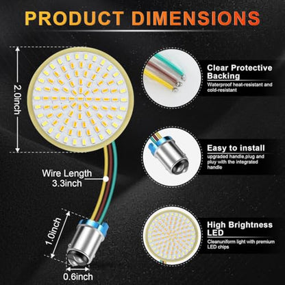 LivTee Extremely Bright Front Turn Signals & Running Switchback LED Lights Panel with 1157 Base Compatible for Harley Dyna Street Glide Road King, White/Amber - color: Front
