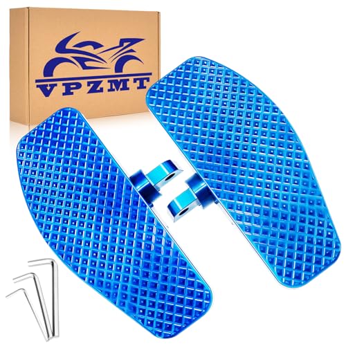 Blue Universality 10mm Rear Diamond Passenger Foot Pegs Mini Floorboards for Harley Touring Road glide, Road king, Electra glide, Street glide, Dyna & Softail Fat Boy, Street Bob, Low Rider ST - color: Passenger Floorboard-Blue