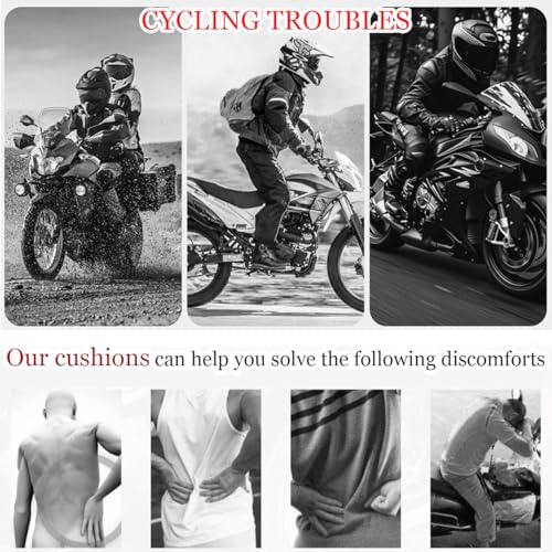 REVXON Motorcycle Seat Cushion for Honda 250 Rebel/400X/599/750 Shadow Aero/Phantom/919/ADV150, Breathable 3D Air Mesh Motorcycle Seat Pad Shock Absorbing for Long Ride Comfort