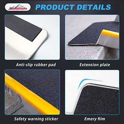 Ruedamann 60" Aluminum Shed Ramps for Lawn Mowers, 1PC 5' Long Lightweight Sturdy Non-Slip Loading Ramps with Grit-Coated Surface, Truck Bed, Motorcycle, ATV, UTV, Trailer, 600 lbs Capacity - size: 60'' - 600 lbs