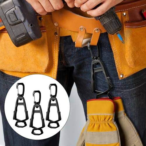 3Pcs Glove Clips for Work Glove Holders,Gloves Holder Clip Duty Belt Accessories, Belt Clip for Construction Worker Gloves Grabber Clips