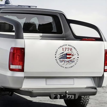 JLHAPPY1983-We The People Sticker Decals 1776 Distressed American USA Flag Decal-Patriotic Vinyl Decal for Auto Car Truck SUV Window- Indoor and Outdoor Use-Waterproof