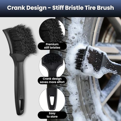 3Pcs Wheel Brush, Tire Brush with Little Braid Bristles Design, Durable Rim Brush & Car Wheel Brushes, Car Detailing Brush for Cars, Trucks, RVs, Motorcycles, Room, Corner - size: 3pcs