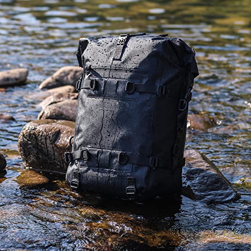 Waterproof Motorcycle Tail Bag 30L Motorbike Rear Rack Storage Bag Saddle Pannier for Touring Adventure Commuting Black - size: 30L