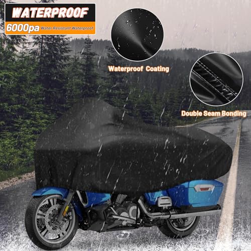Motorcycle Half Cover Waterproof Windproof Outdoor Dustproof for Touring Models Road King Street Glide Road Glide and More. Black - size: Half Cover
