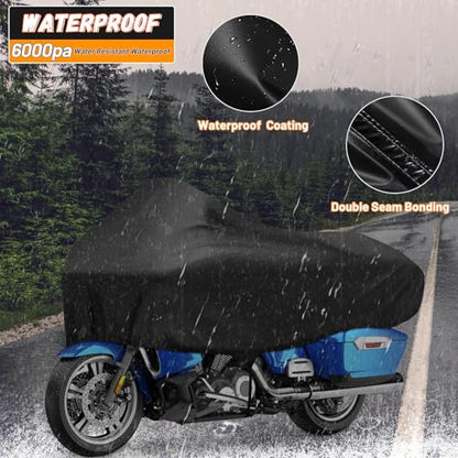 Motorcycle Half Cover Waterproof Windproof Outdoor Dustproof for Touring Models Road King Street Glide Road Glide and More. Black - size: Half Cover