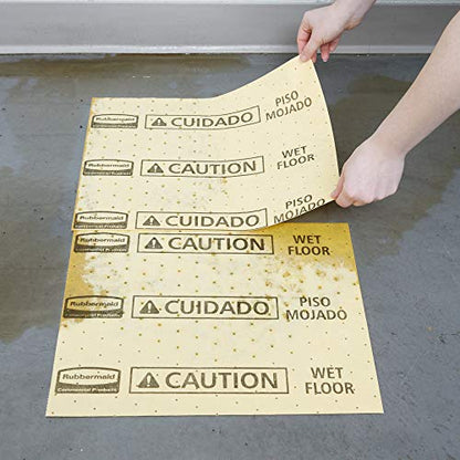 Rubbermaid Commercial Products, Over the Spill Pad, Absorbent Mat Pads for Residential/Commercial/Restaurant/Office/Facility Use, Fast at Absorbing Water/Oil/Beverages, Yellow - size: Pad 16" x 12-3/5", style: Tablet