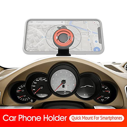 Car Phone Mount Without Magnetic, Stick On Dashboard 360° Rotatable Universal Cell Phone Holder with Ultra-Lock Quick Mount Strongest Adhesive Compatible with iPhone/Google 【Series C - 1st Gen】 - color: Car Phone Mount【Dashboard】