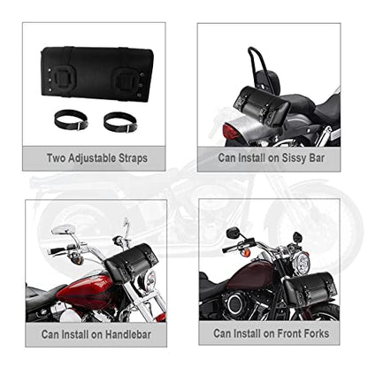 Motorcycle Handlebar Bag Saddlebags Fork Bag universal for Haley Kawasaki Suzuki Yamaha - style: Solid Bag