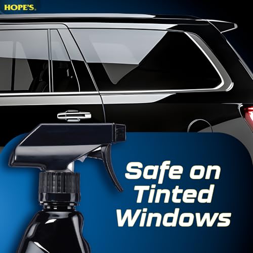 HOPE'S Perfect Glass Automotive Glass Cleaner - Streak-Free, Tint Safe Car Cleaner for Glass, Acrylic, Windows, Mirrors, Windshield - No-Residue - Removes Smudges, Road Grime - 23 Fl Oz, Pack of 1