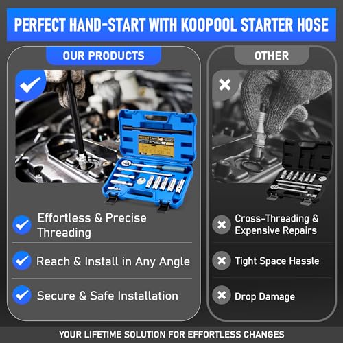 12pc Magnetic Spark Plug Socket Set with Installation Tube, 3/8" Click Torque Wrench, Spark Plug Gap Tool, Magnetic Swivel Sockets, U Joint and 10" Extension Bar（12pcs） - style: Pro Torque-Control Set