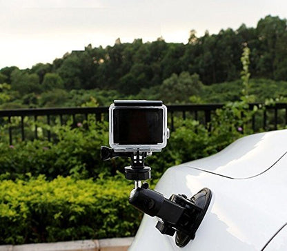 ASOCEA Action Camera Suction Cup Mount Windshield Camera Holder Tripod Adapter with 1/4" Screw Compatible with Gopro Hero 13 12 11 10 9/AKASO EK7000/Brave 4/Dragon Touch/DJI OSMO/Insta360 X3 x2/ODDV