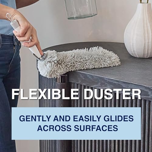 Bona High Performance Dusting System - 1 Compact Handle, 5 Disposable Dusters, & 1 Reusable Duster - Compact Dusting Kit Removes Dust & Pet Hair - style: Compact Dusting Kit