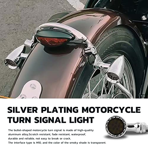 Rich Choices 2pcs Black 15 LED Motorcycle Stop Brake Running Turn Signal Indicator Amber Lights Compatible with Street Bike Chopper dirt bike scooter Cafe Racer (Chrome-Amber&White Light) - color: Chrome-Amber&White Light