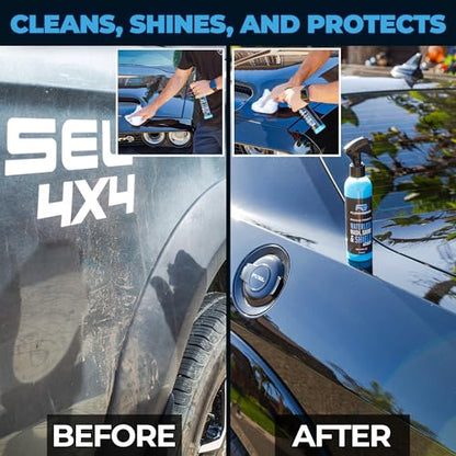 Flowgenix™ Waterless Car Wash Spray - Grand Finale - Motorcycle Cleaner & Car Wax Spray Polish (8 oz) - Ceramic Coating - Incl. 2 Microfiber Towels - Quick Detailer Spray (2-Pack) - color: Waterless Car Wash Spray (2-Pack)