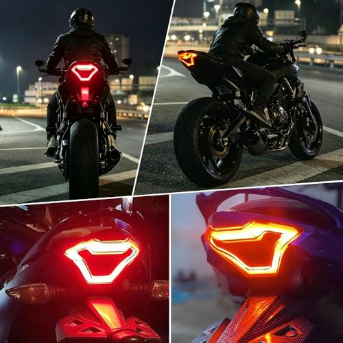 Motorcycle Brake Light Tail Lamp with LED Turn Signals Replacement for Yamaha YZF R3 R25 Y15ZR MT07 FZ07 LC150