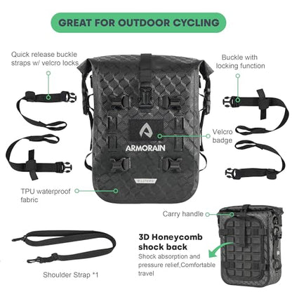 Motorcycle Crash Bar Bag Waterproof Storage Capacity 6L/8L Bumper pack Fender pouch Universal motor kit bags (8L Black Imitation Carbon Fiber) - color: 8L Black Imitation Carbon Fiber