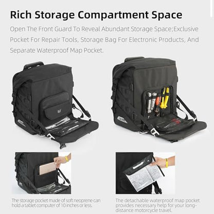 Rhinowalk Motorcycle Saddlebag 35L Waterproof, Quick Release Motorbike Side Bag, Universal Fit Motorcycle Side Bag (1-Piece) - color: Black 35L