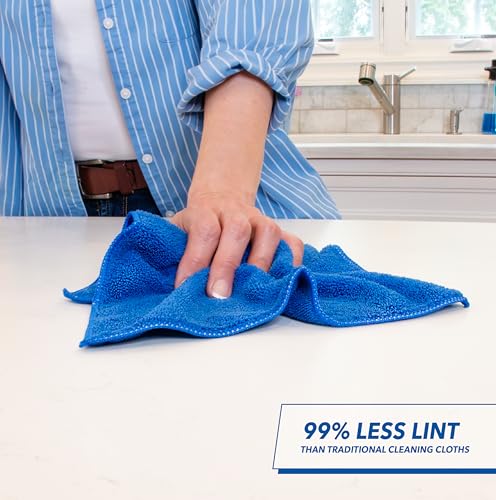 Unger 12” x 12” All-Purpose Microfiber Cloths, 4 Pack, Wet and Dry Cleaning Towels for Kitchen, Furniture, Appliances, Electronics and Glass, Reusable with Less Lint and Streak-Free Results - size: 12" x 12" (4 Pack), style: All-Purpose