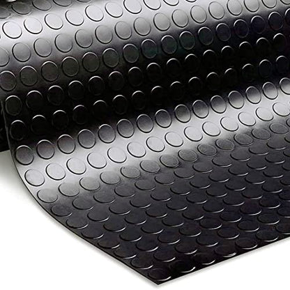 tonchean Rubber Garage Floor Mat 16.4Ft x3.3Ft Garage Flooring Roll Coin Pattern 1/8in Thick Rubber Flooring Rolls Non-Slip Garage Mats for Floor Under Car, Workshop, Black
