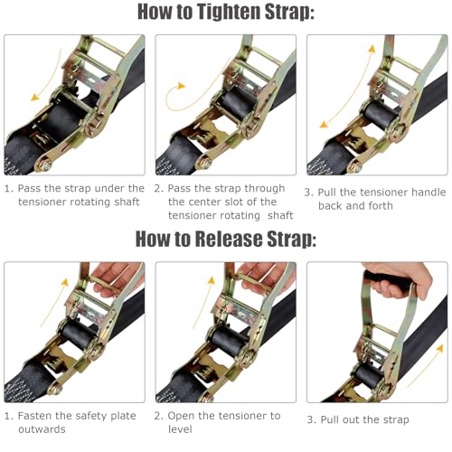 LISHIEN 4 Pack 2 Inch Endless Ratchet Strap Heavy Duty 20ft Tie Down Straps Ratchet, 8000 LBS Break Strength, Cargo Ratchet Straps for Motorcycles, Truck, Trailers, Kayaks, Car Roof - color: 4 Pack