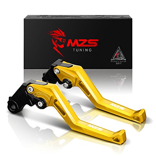 MZS Gold Motorcycle Brake Clutch Levers Short Adjustable Compatible with CB500F CB500X CBR500R 22-24 / CMX 300 500 Rebel 17-23 / Fury 09-18 / VT750 Phantom Shadow Spirit 09-19 / NC700X 12-15 - color: Gold, size: CBR500R/Rebel 300/Rebel 500/NC750X/Fury/VT7