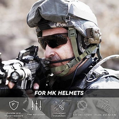 Tactical Helmet Chin Strap Adjustable Dial 4 Points Suspension System with Bolts and Screws for Tactical Fast MICH Bump Helmet Accessory - color: Style 3-Grey