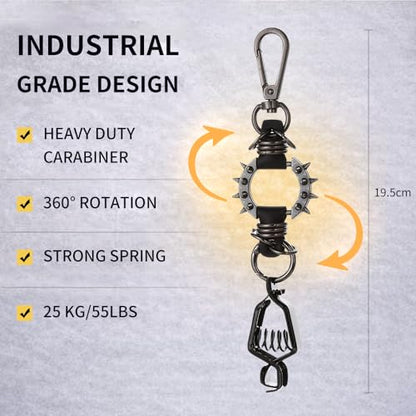 Heavy Duty Glove & Hat Clip with Carabiner, All-Metal Spring Clamp Work Glove Holder for Tool Belt, Harness, Backpack - style: Spike