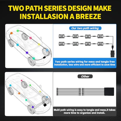 16 Pods Full Angle RGB Rock Lights, App/Remote Control Chasing Led Rock Lights with Music Mode Waterproof Multi-Color, Compatible with 12V Trucks Jeep UTV SUV ATV Off Road Golf Cart(Patented) - size: 16 Pods-Full Angle-(New 3 Control Mode)-12V