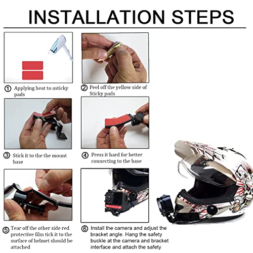 Helmet Chin Mount for GoPro, Adhesive Chin Mount Fit for Full Face Motorcycle Helmet, Immersive POV Recording, Compatible With GoPro Hero 13 12 11 10 9 8 Camera, Helmets Accessories Gear For Man Women