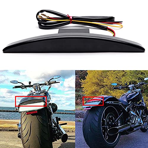 Rich Choices Motorcycle Rear Fender Edge LED Braking License Plate Tail Light Stop Running Light Compatible with Harley Davidson Breakout FXSB 2013-2016 CVO FXSBSE 2013-2014 (Smoke Lens) - color: Smoke Lens